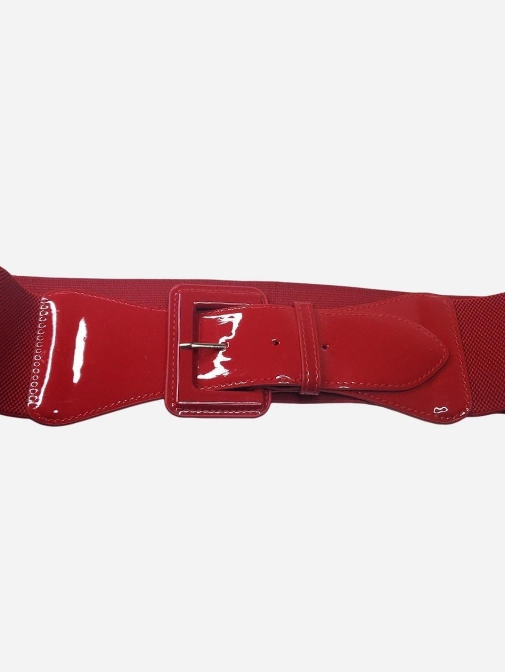 Unbranded Glam Belt Womens 40" L Red Faux Leather W Elastic Band 3" W Retro Y2k